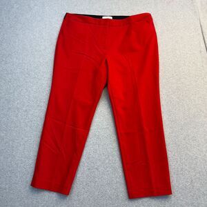Liz Claiborne Pants Women 16 Red Crop Comfort Waist Office Professional Bright